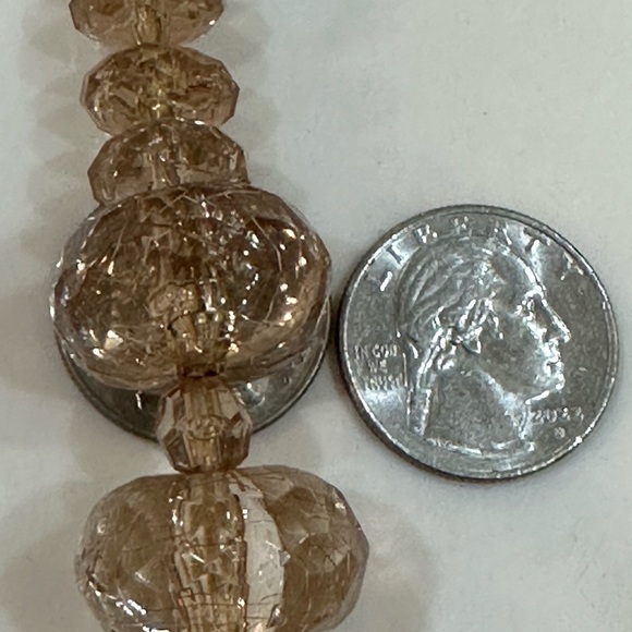 Lydell NYC Champagne Faceted Chunky Beaded Statement Necklace | Graduated 16”L - Picture 4 of 11